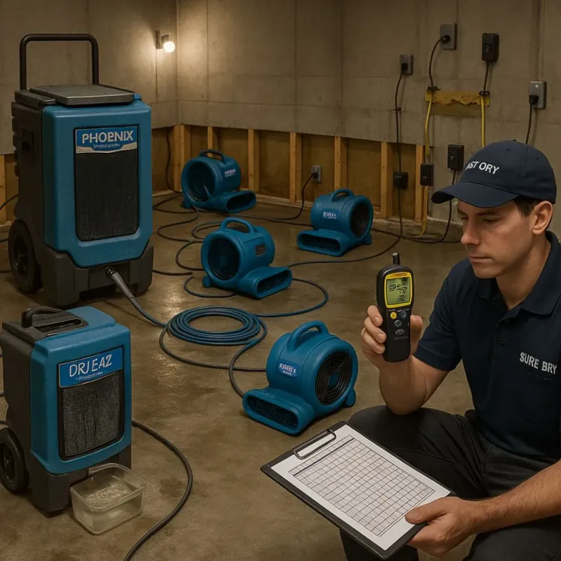 Structural Drying and Dehumidification process in Spicer, MN